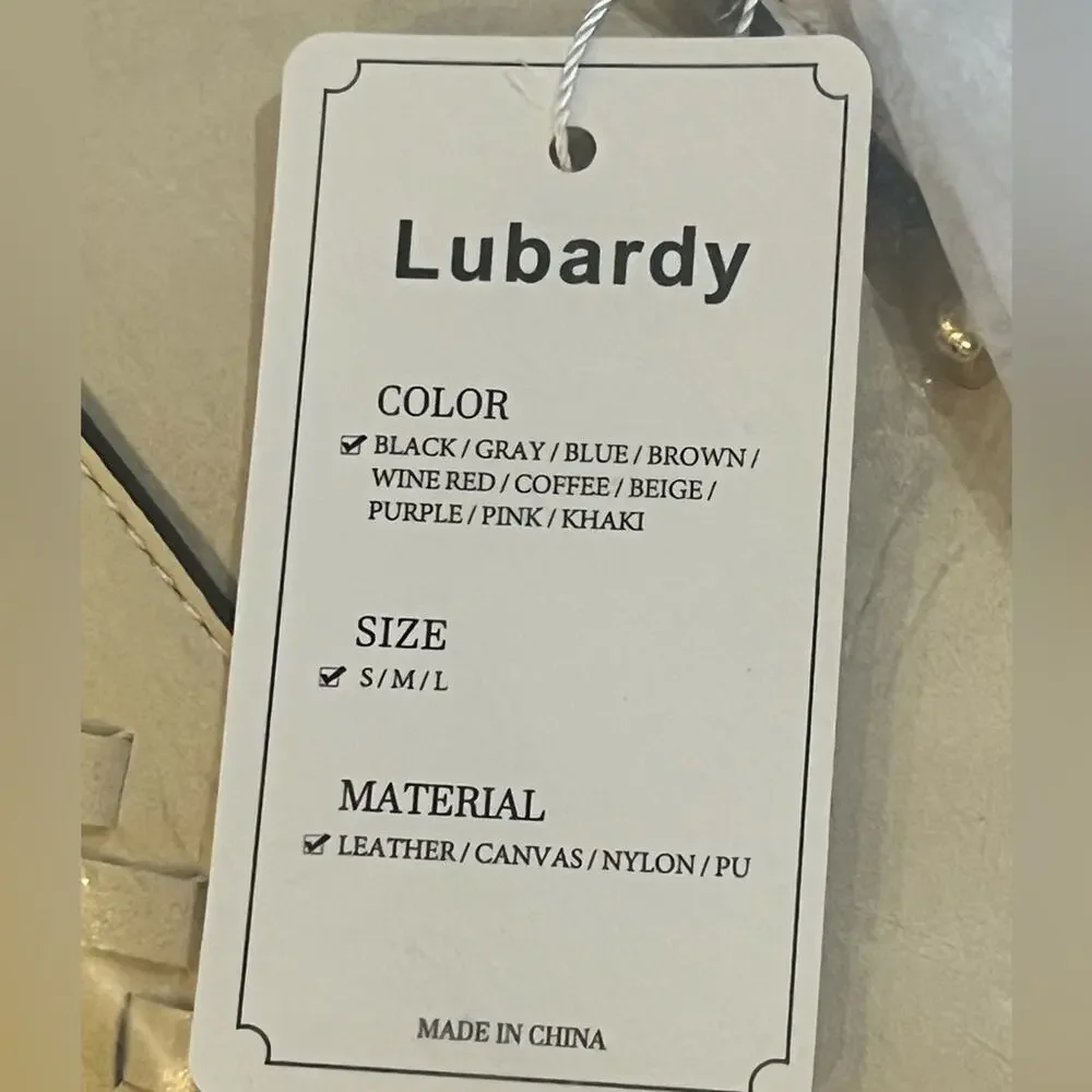 Lubardy Laptop Bag Beige Leather LB6615 NWT